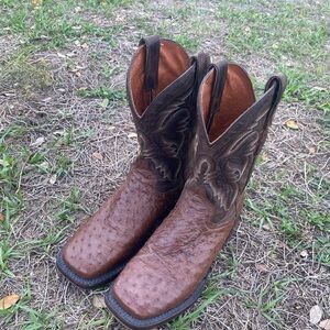 Dan Post Alamosa Full Quill Ostrich Size 9 Men's Boots - Brown